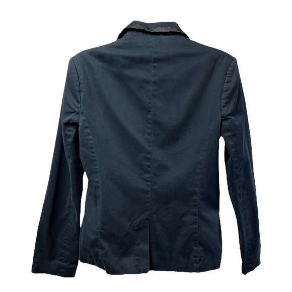 AEO American Eagle Blazer M Navy Blue Single Breasted Notched Lapel Professional - Picture 3 of 9